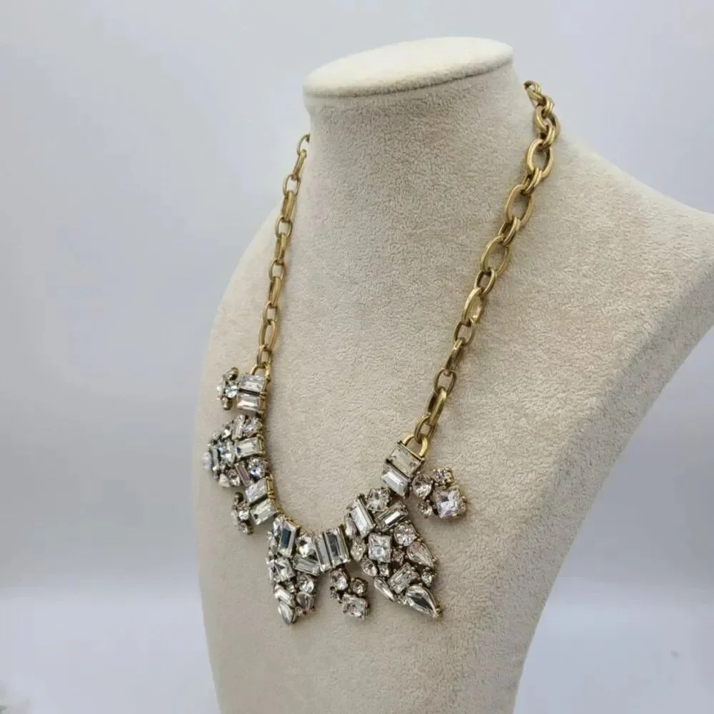 J Crew Clear Crystal Statement Necklace